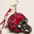 ALABAMA GAME DAY Football Helmet Sequin Seed Beaded Knot Keychain Mini Pouch Bag