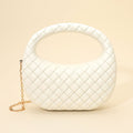 Hard Shell Braided Woven Top Handle Crossbody Handbag