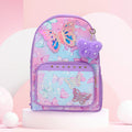 HOT FOCUS - Butterfly Patch Decorative Deluxe Backpack with a Pom Pom Keychain
