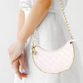 Faux Leather Quilted Chain Strap Crossbody Bag