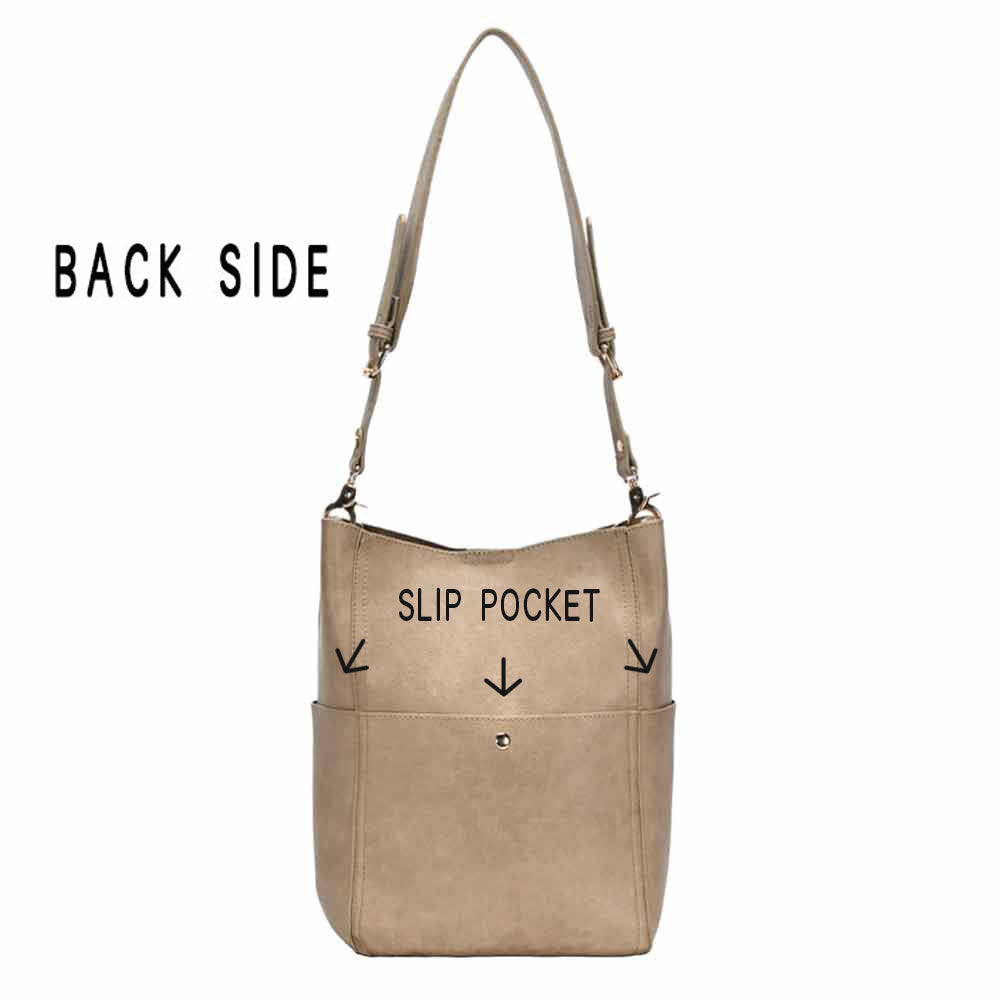 Vegan Leather Shoulder and Pouch Bag