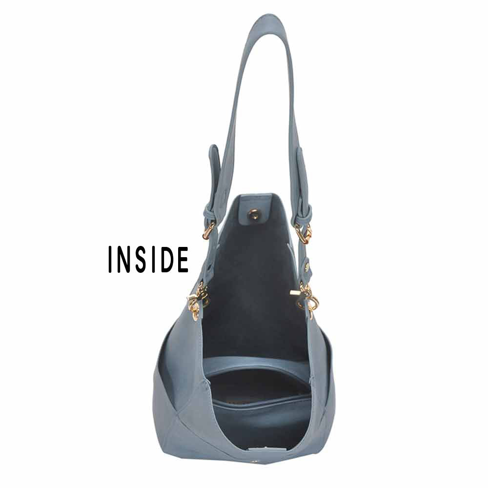 Vegan Leather Shoulder and Pouch Bag