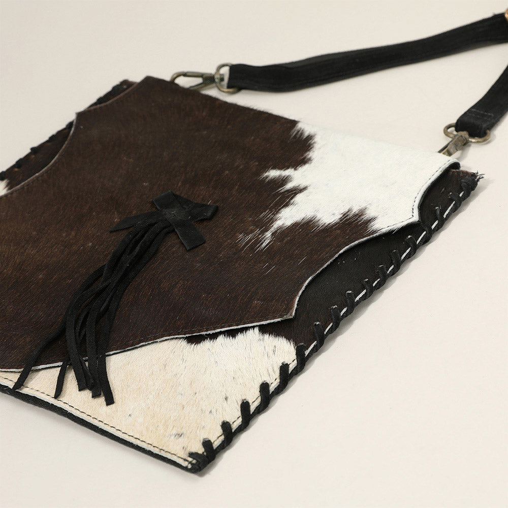 Animal Patterned Genuine Leather Stitch Crossbody Bag