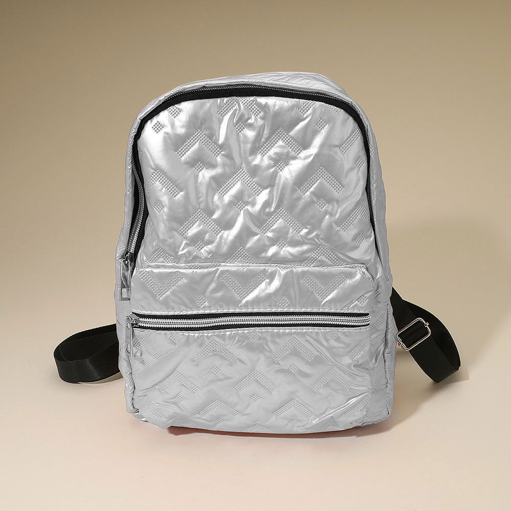 Shiny Quilted Everyday Backpack Bag