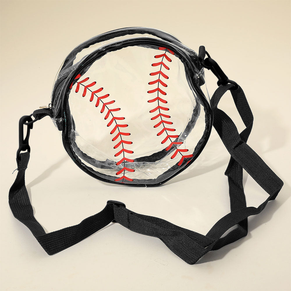 Baseball Transparent Round Crossbody Bag