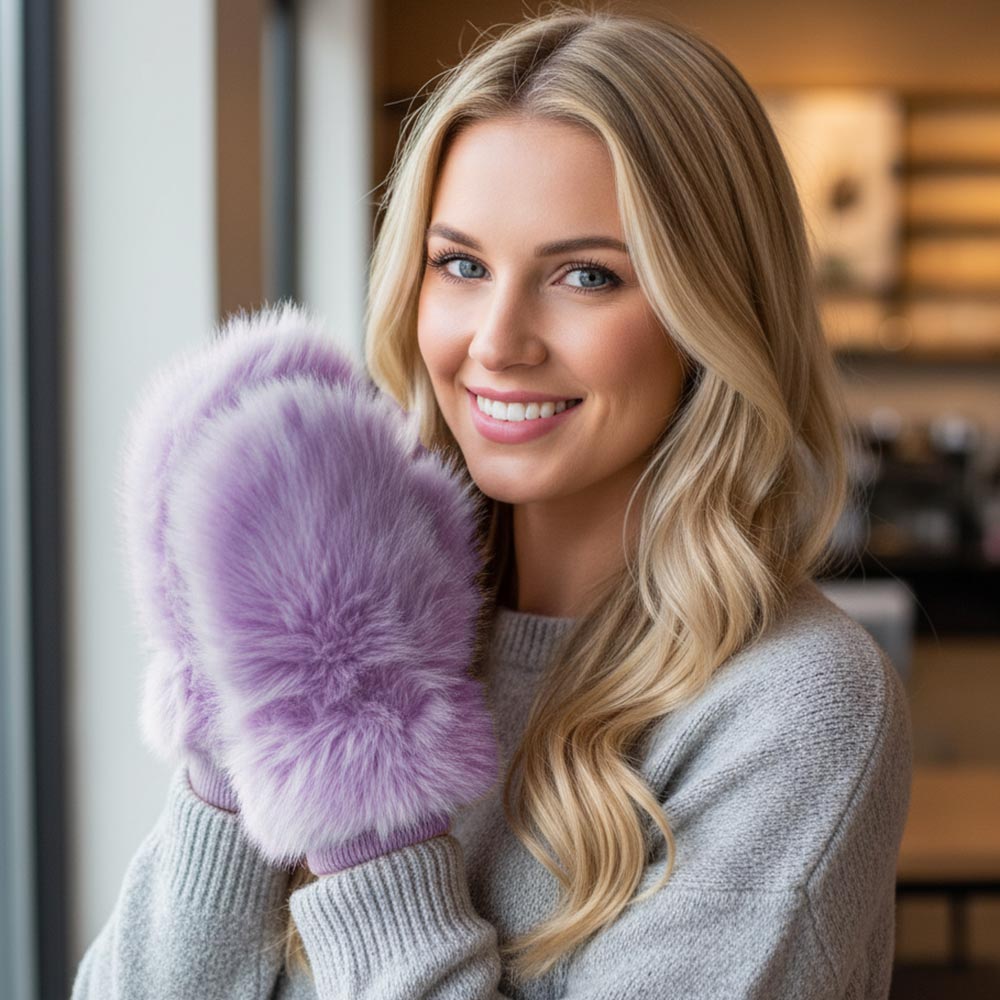 Faux Fur Mitten Gloves
