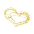 Stone Trimmed Heart Pin Brooch