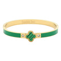 Quatrefoil Pointed Stainless Steel Hinged Bracelet
