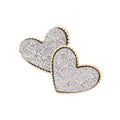 Druzy Heart Valentines Day Stud Earrings