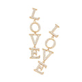 Love CZ Message Link Dangle Evening Earrings