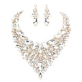 Marquise Stone Cluster Statement Evening Necklace