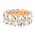 Oval Stone Cluster Stretch Evening Bracelet