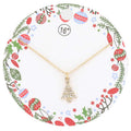 Rhinestone Embellished Christmas Tree Pendant Necklace