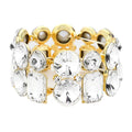 Round Emerald Cut Stone Stretch Evening Bracelet