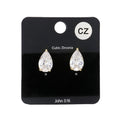 Teardrop CZ Stone Stud Earrings