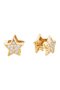 Luxurious 14K Dipped Huggie Earring Cz Paved Earring