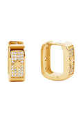 Stunning 14K Dipped Huggie Hoop Cz Paved Earring