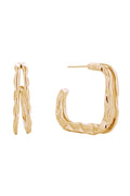 14K Double Crinkle Post Earrings