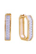 14K Emerald Pave CZ Huggie Earrings