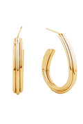 Fabulous 14K Gold/White Gold Dipped Post Hoop