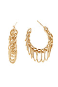 Alluring 14K Gold/White Gold Dipped Post Hoop