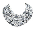 Women's Chunky Multi-Strand Beaded Statement Necklace with Magnetic Clasp
