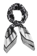 Leopard Pattern Print Satin Square Scarf