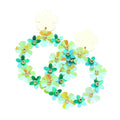 Flower Cluster Open Circle Dangle Earrings
