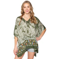 Leaf Print Cover Up Poncho