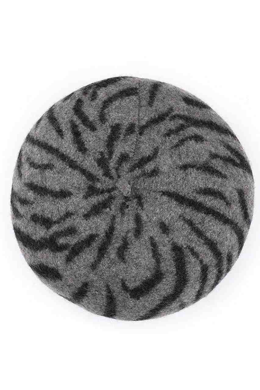C.C Zebra Wool Beret Beanie