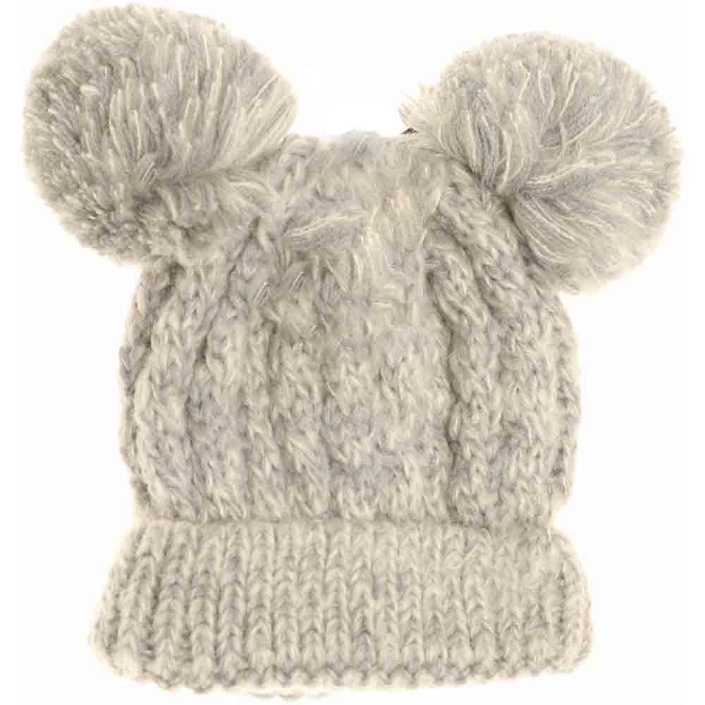 Kids Multi Tone Double Pom C.C Beanies