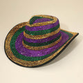 Rhinestone Studded Mardi Gras Fedora Hat