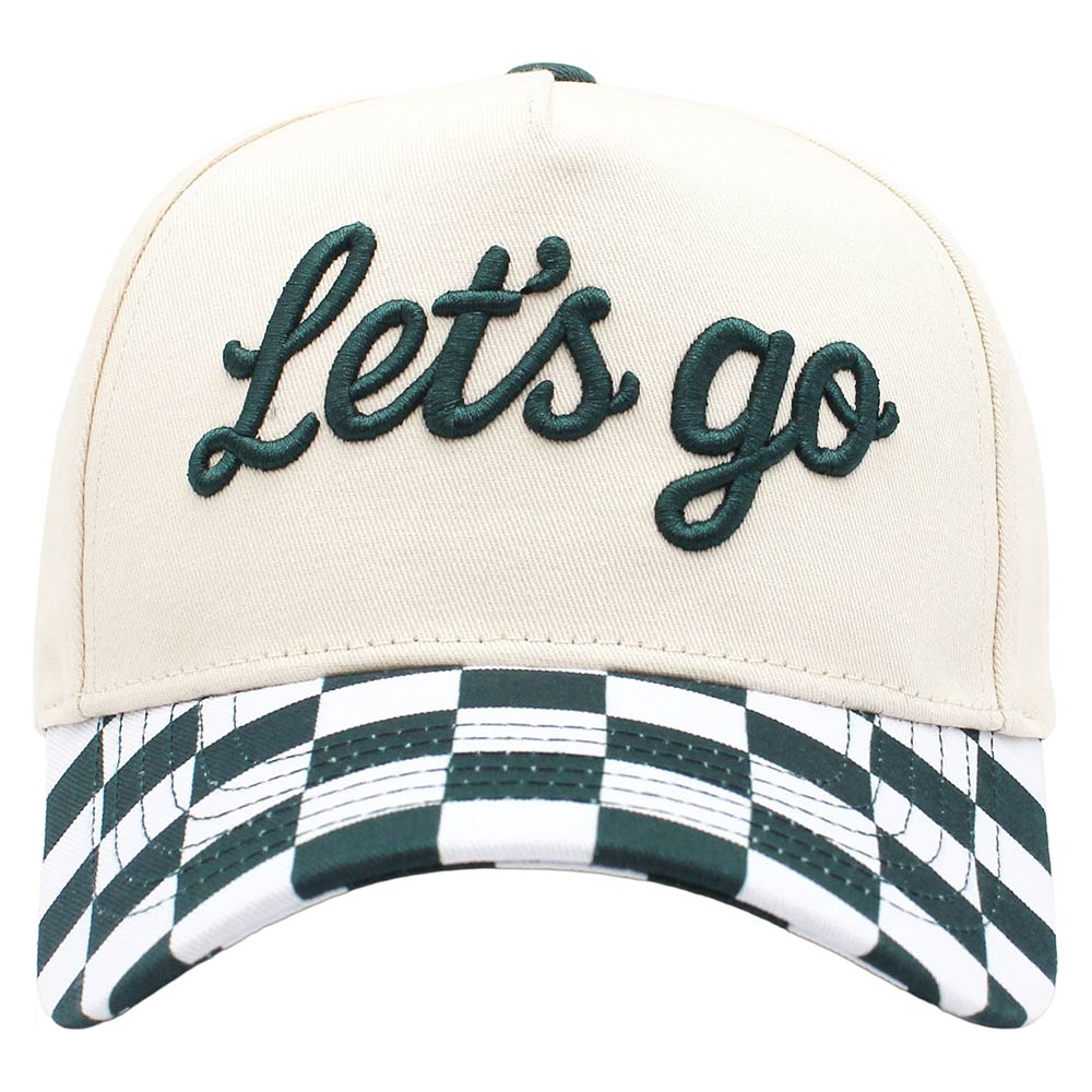 Checkered LETS GO Embroidered Baseball Cap