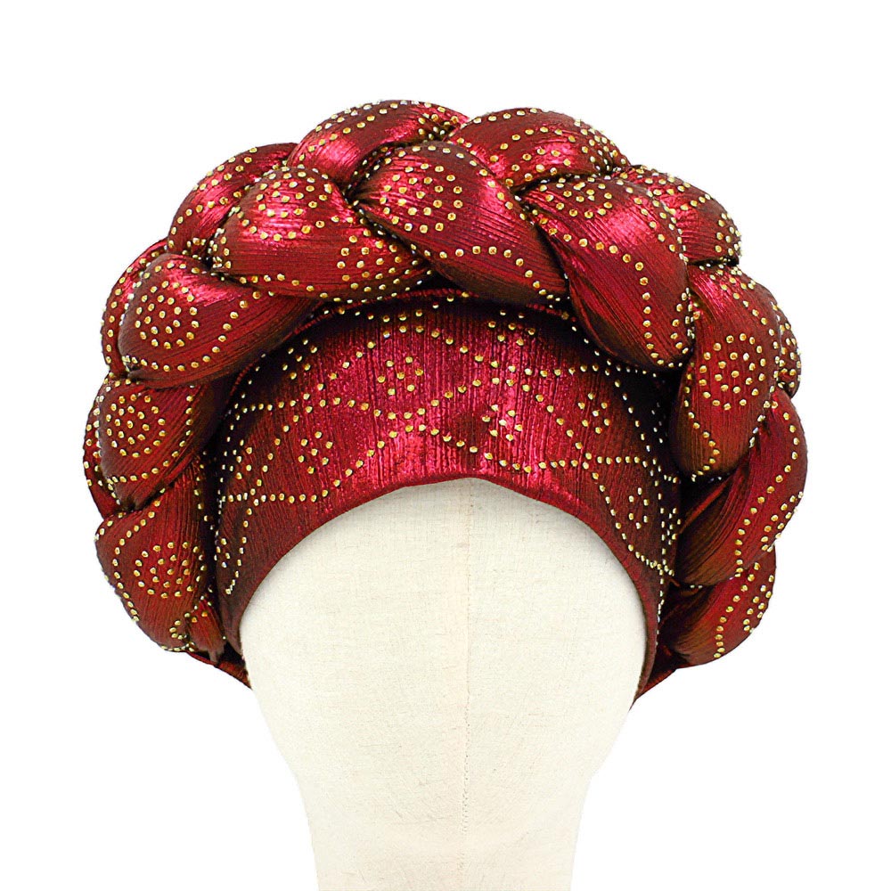 Bling Studded Braided Turban Hat