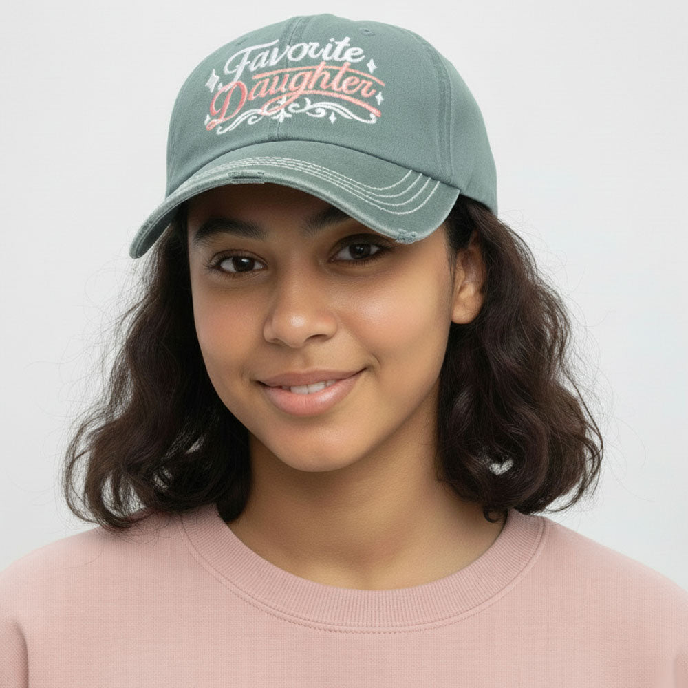 FAVORITE DAUGHTER Embroidered Vintage Baseball Cap
