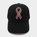 Pink Ribbon Bling Studded Pointed Baseball Cap