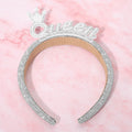 Pearl QUEEN Crown Accent Bling Studded Headband