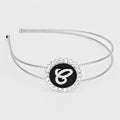 -E- Crystal Accented Initial Monogram Headband