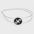-N- Crystal Accented Initial Monogram Headband