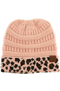 C.C Leopard Cuff Ribbed Beanie