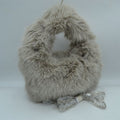 Fluffy Plush Handbag with Integrated Top Handle and Chain Strap