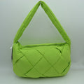 Padded Woven Shoulder Bag with Integrated Wide Strap