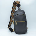 Floral Pattern Strap Sling Bag with Zipper Pockets