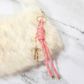 Heart Bow Charm Drop Rope Knot Keychain Bag Charm