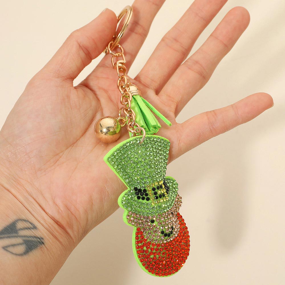 Bling Studded Leprechaun Tassel Keychain Bag Charm