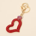 Bling Studded Open Heart Bag Charm Keychain