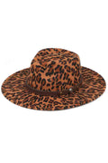 C.C Leopard Pattern Vegan Felt Panama Hat