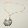 Abalone Shell Teardrop Pendant Long Necklace