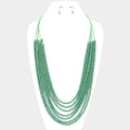 Hologram Beaded Multi Layered Long Necklace