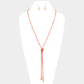 Faceted Beaded Y Shaped Necklace